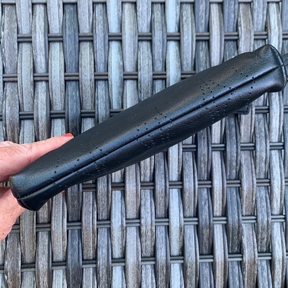 coach Black Leather Perforated Signature Wristlet - Picture 6 of 11